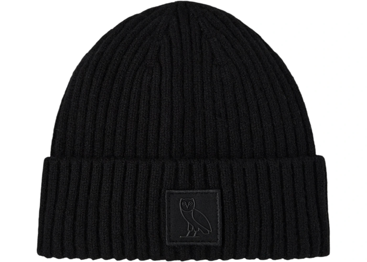 OVO Ribbed Knit Beanie Black