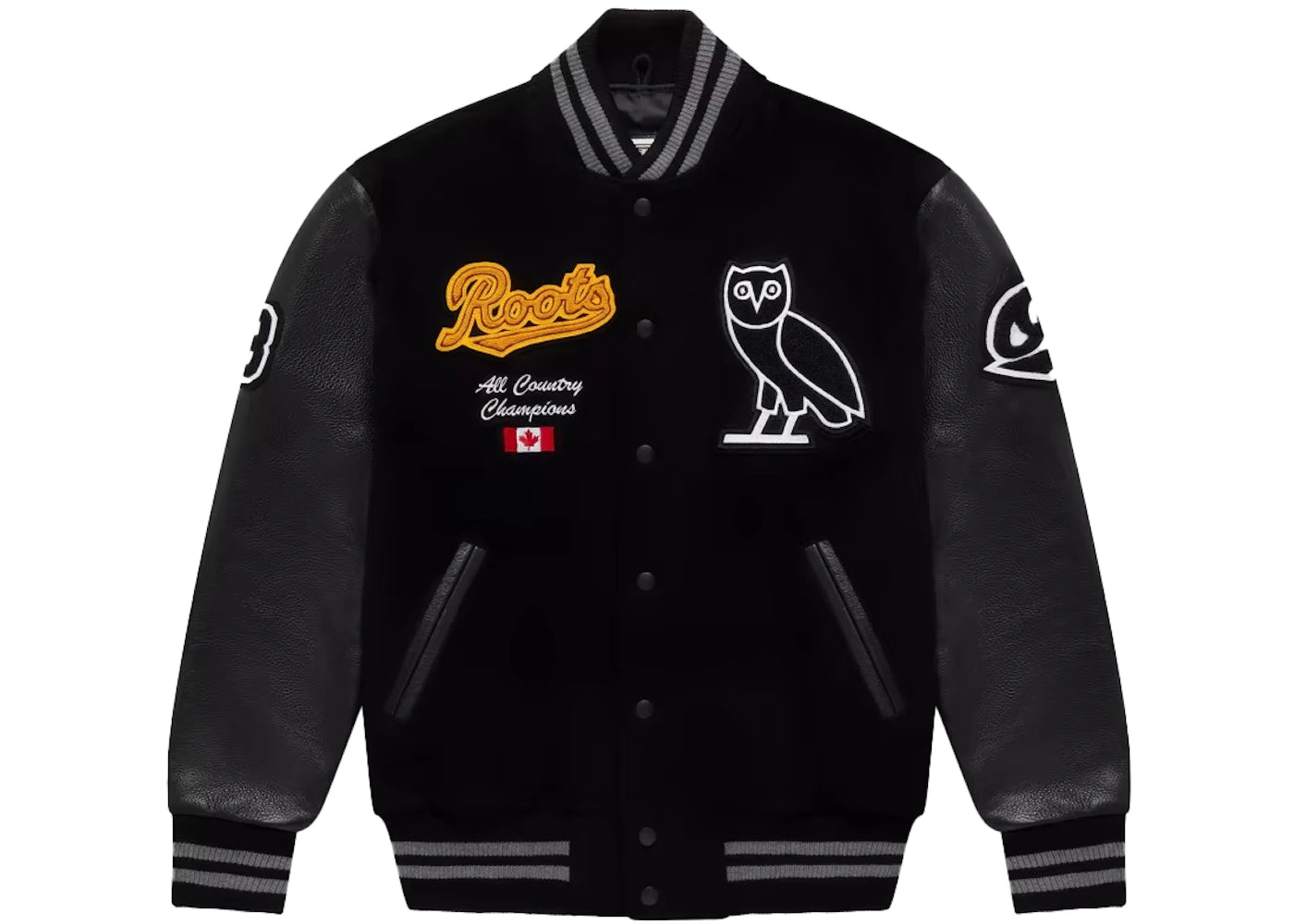 OVO Roots Varsity Jacket Black