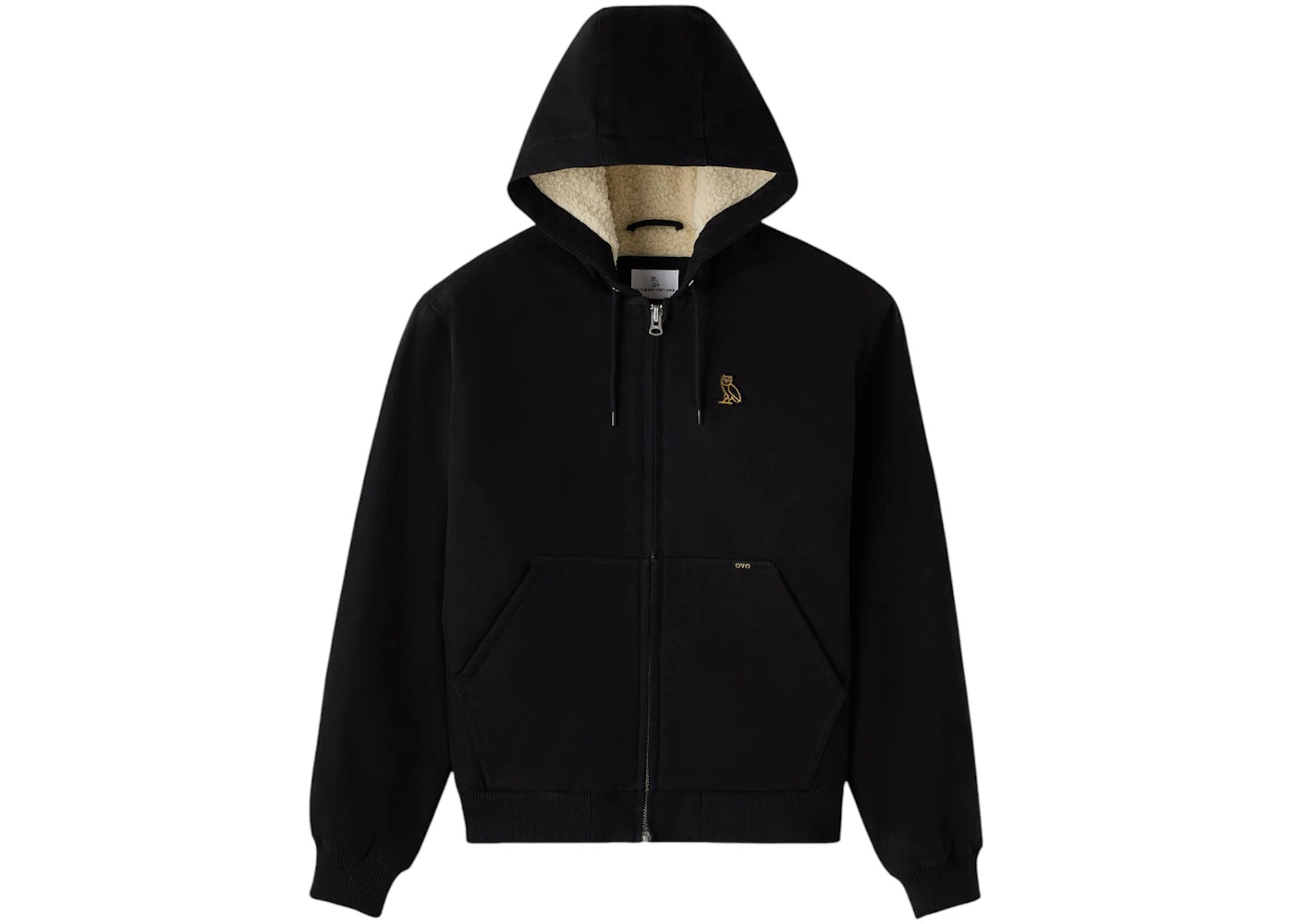 OVO Sherpa Lined Hooded Work Jacket Black