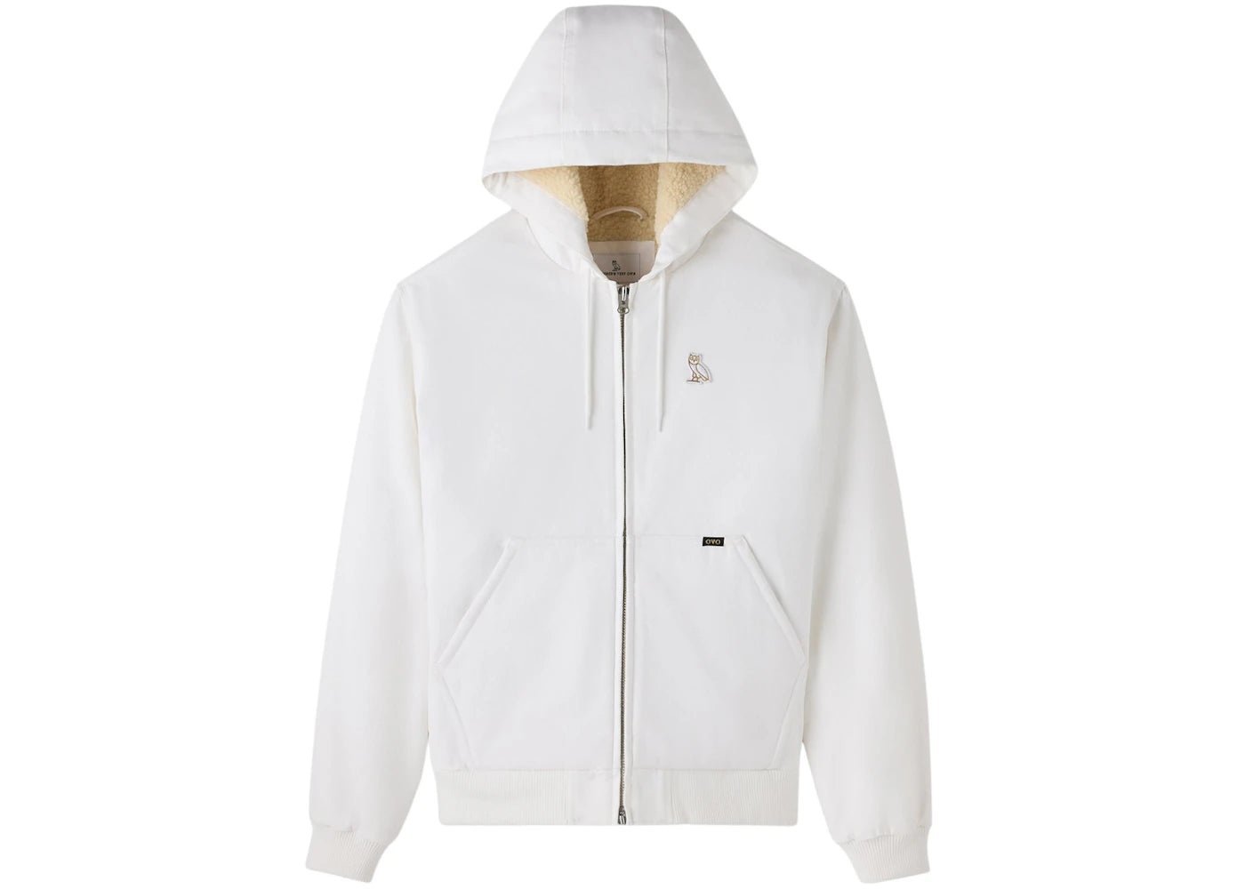 OVO Sherpa Lined Hooded Work Jacket White