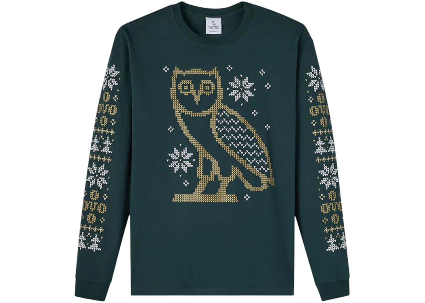OVO Snowflake Owl L/S T-shirt Midnight Green