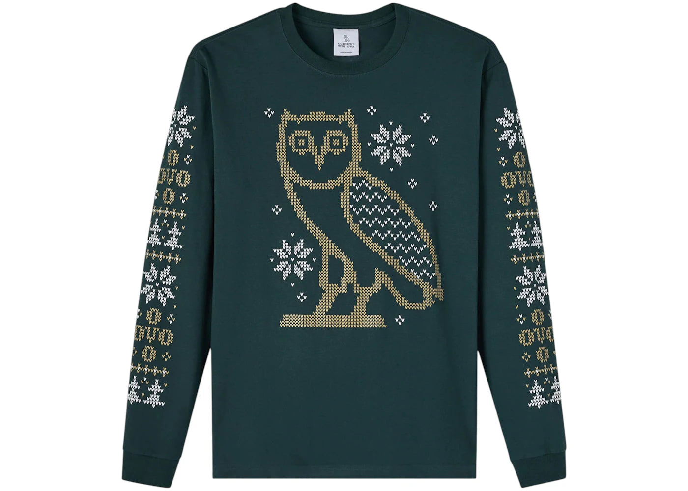 OVO Snowflake Owl Long-Sleeve Tee Midnight Green