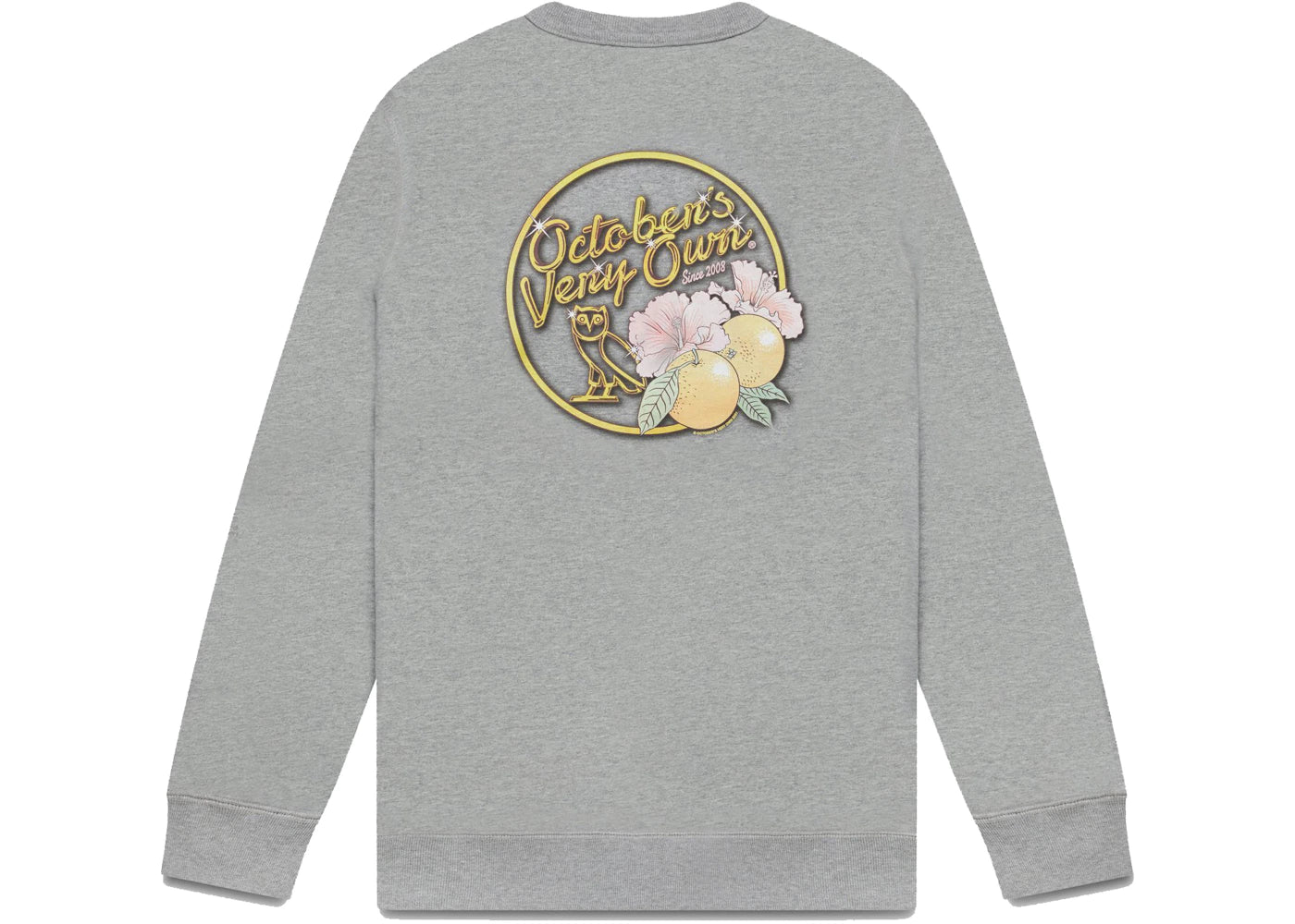 OVO Solid Gold Owl Crewneck Heather Grey