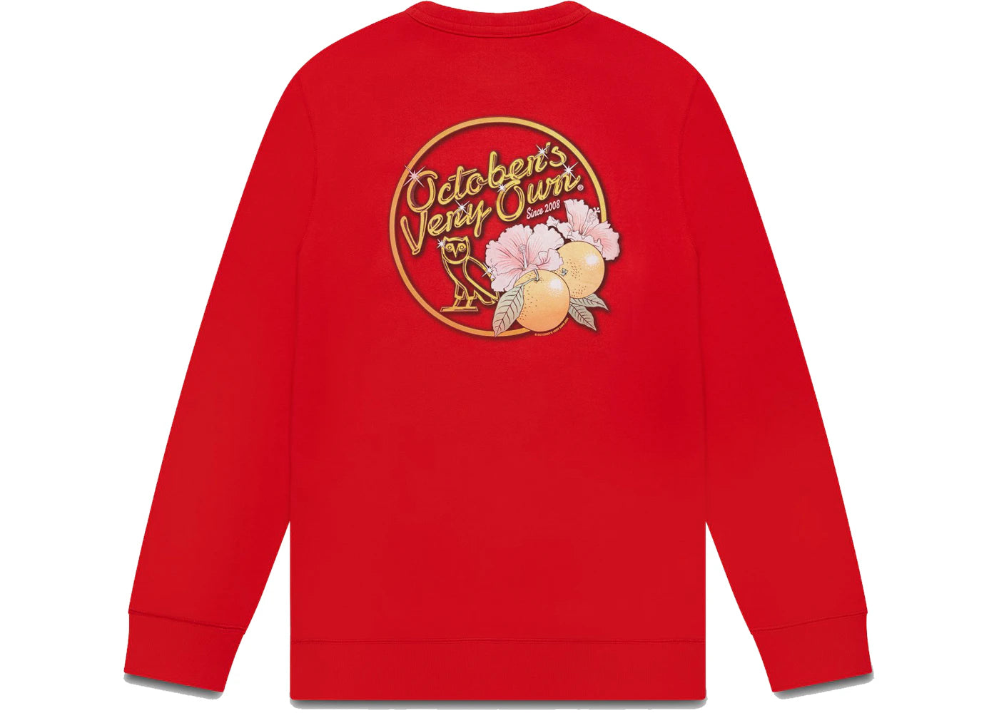 OVO Solid Gold Owl Crewneck Red