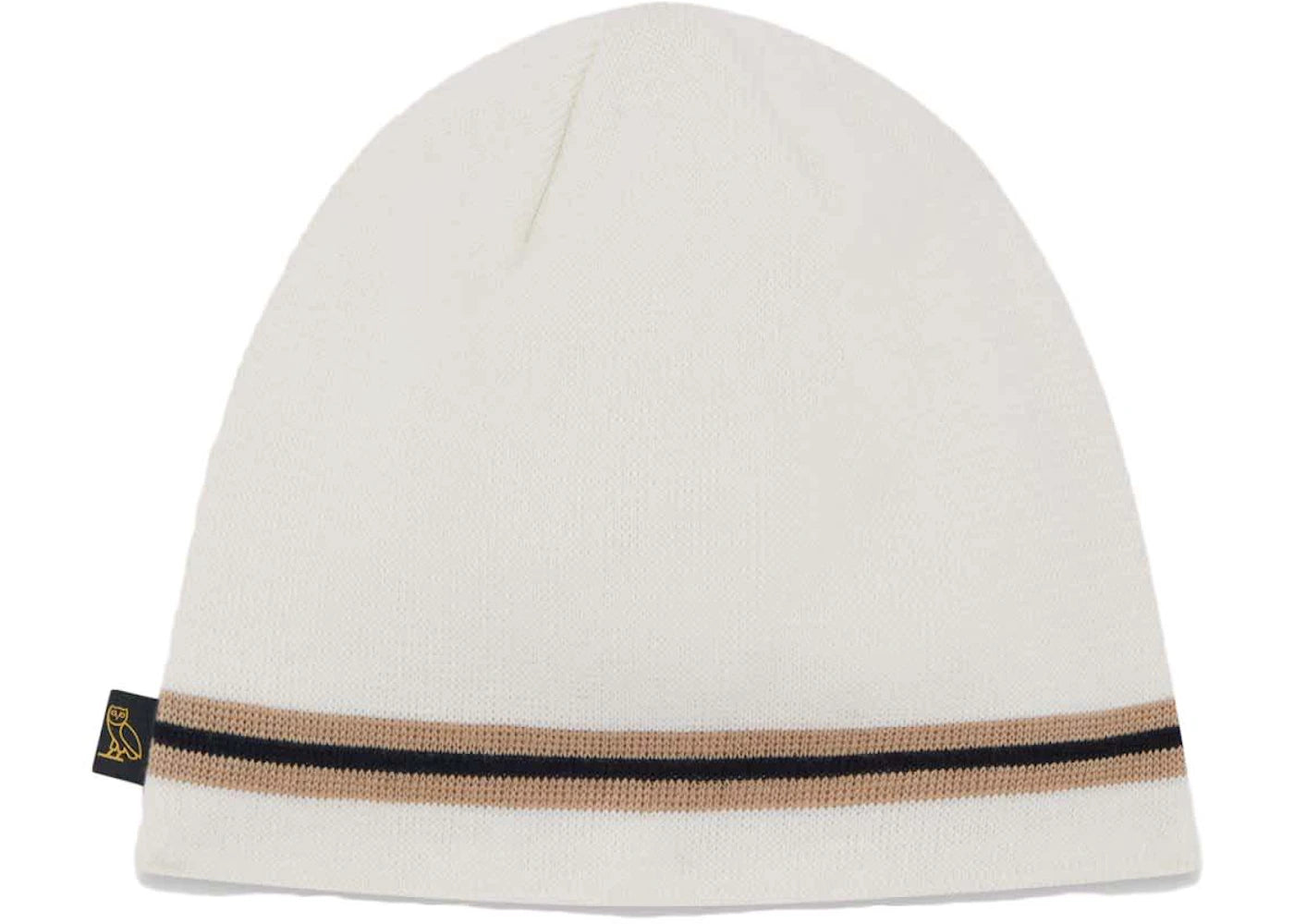 OVO Striped Beanie White