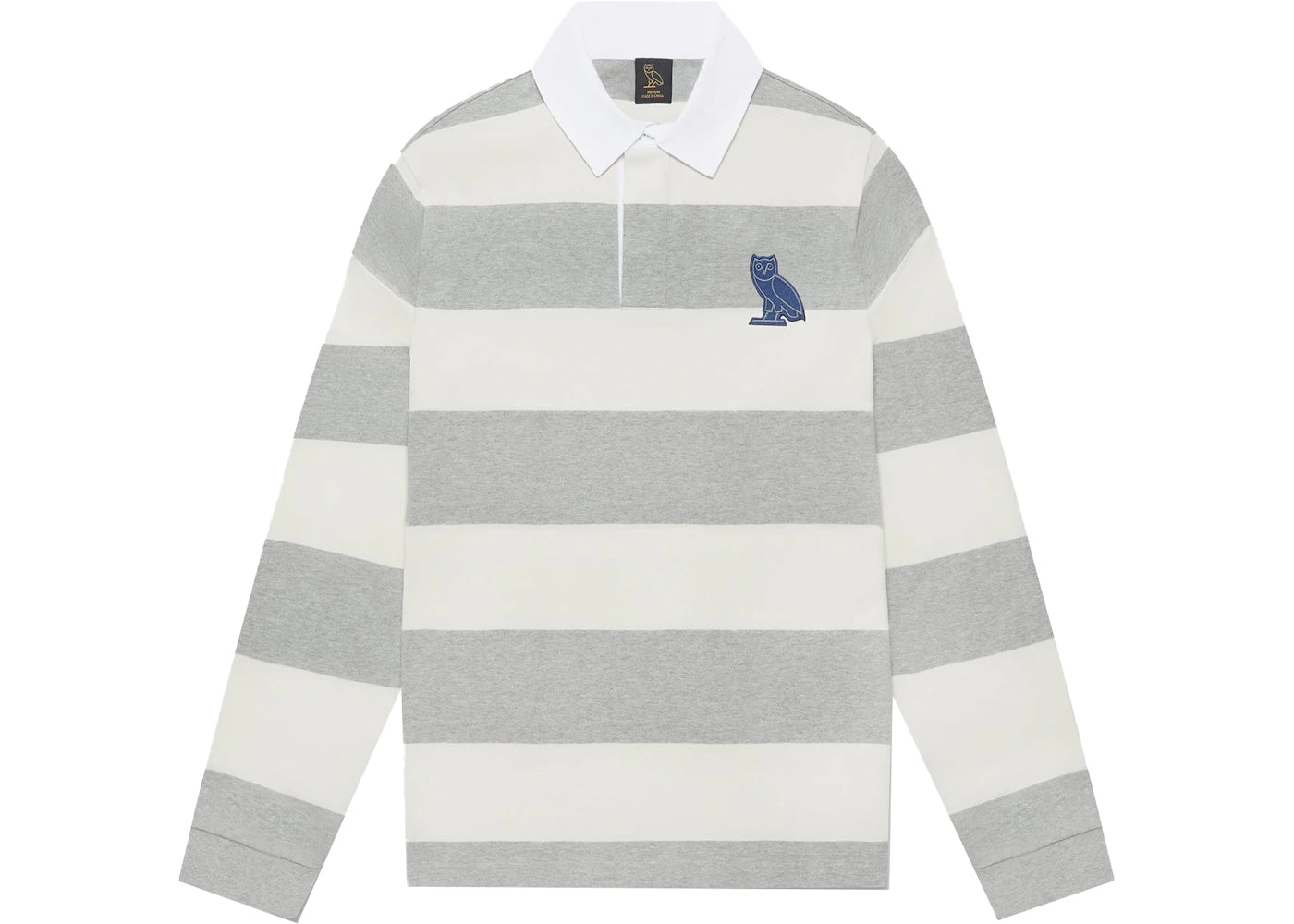 OVO Striped Rugby Polo Heather Grey/Bone