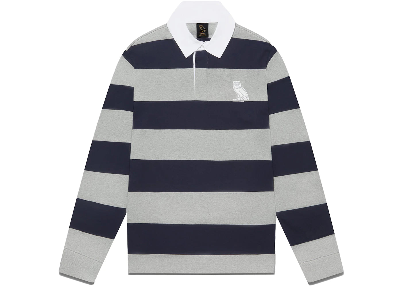 OVO Striped Rugby Polo Heather Grey/Navy