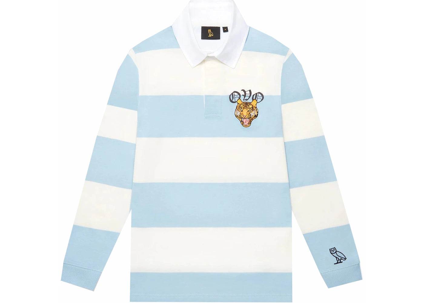 OVO Striped Tiger Rugby Shirt Cream/Pale Blue