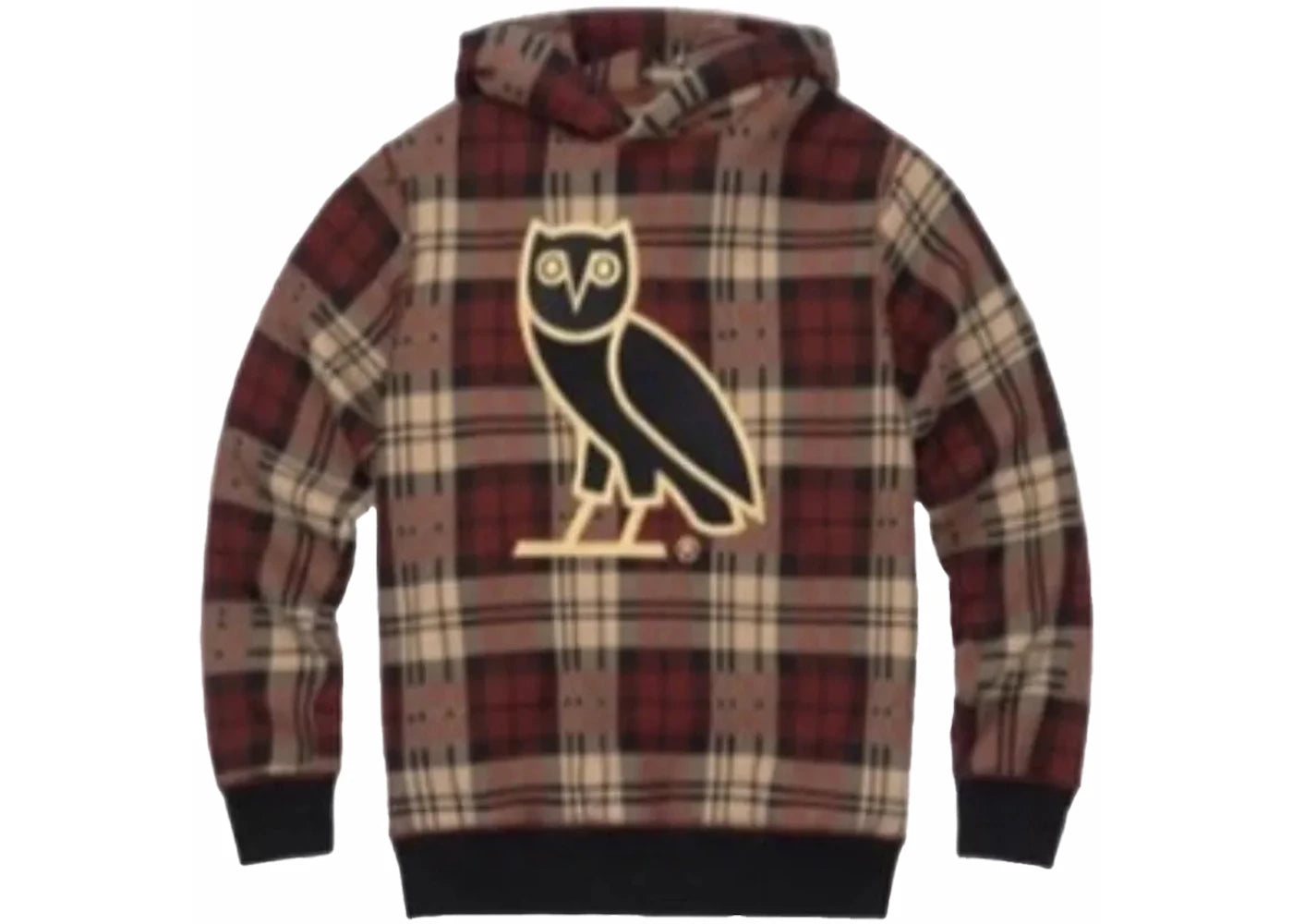 OVO Tartan OG Owl Hoodie Red