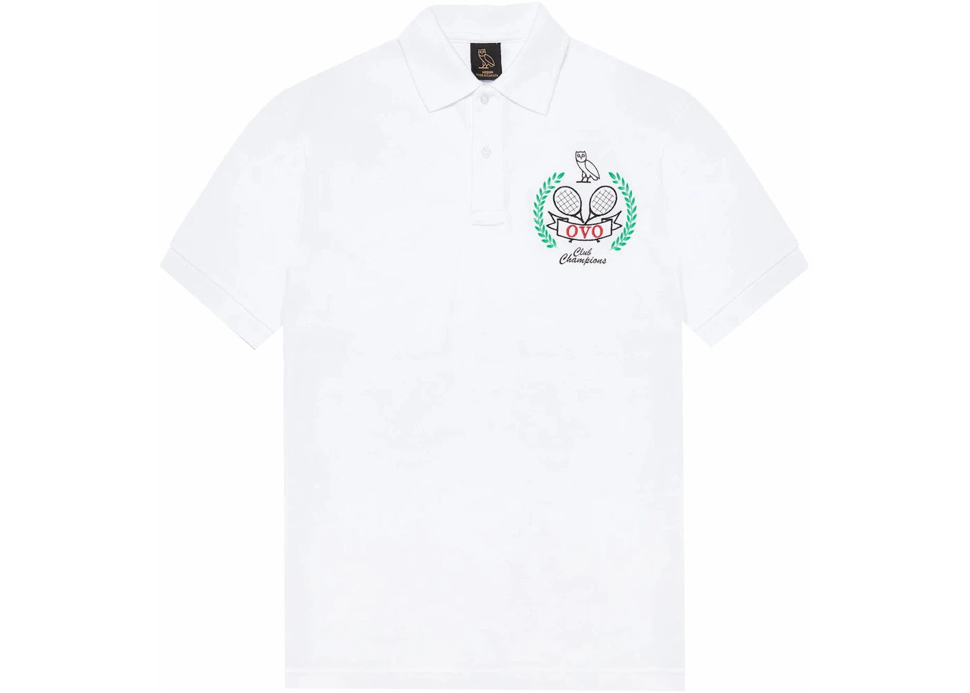 OVO Tennis Crest Pique Polo White