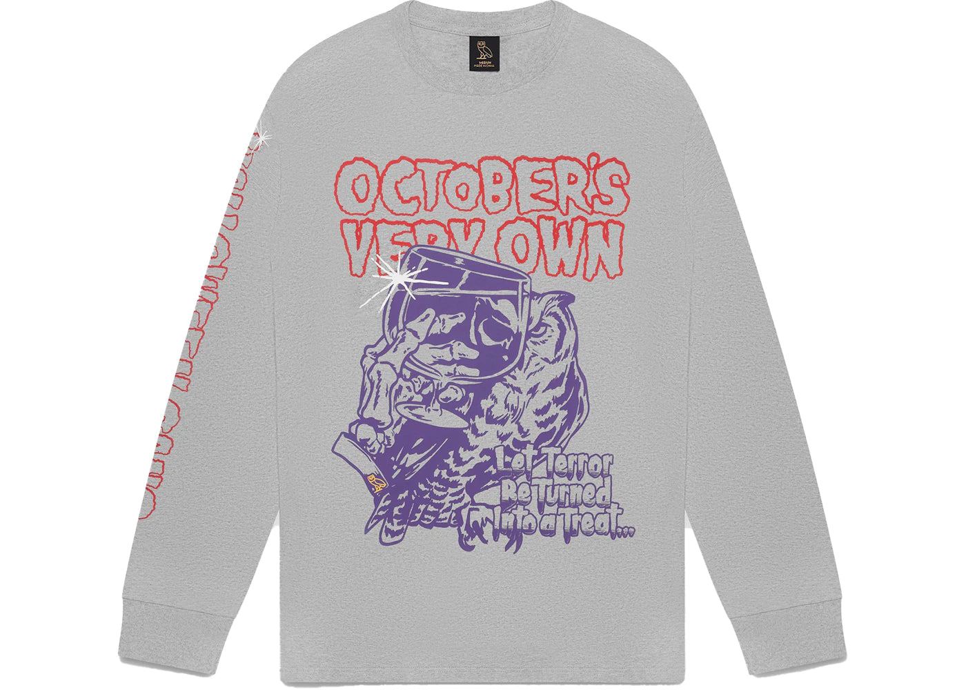 OVO Terror Longsleeve T-shirt Heather Grey