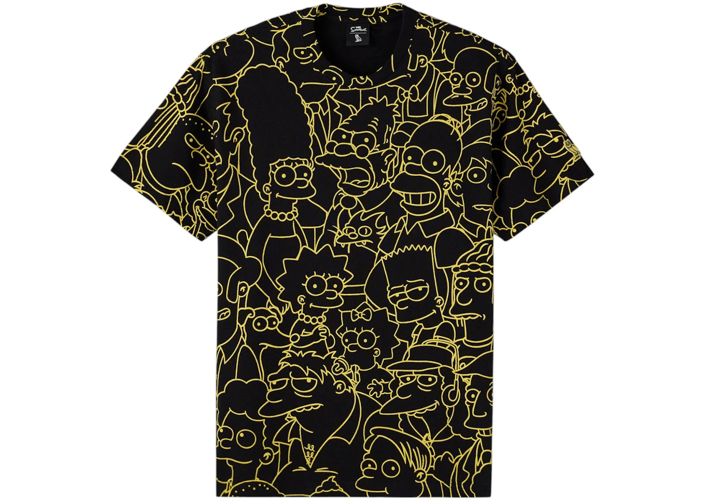 OVO The Simpsons All Over Print T-Shirt Black/Yellow