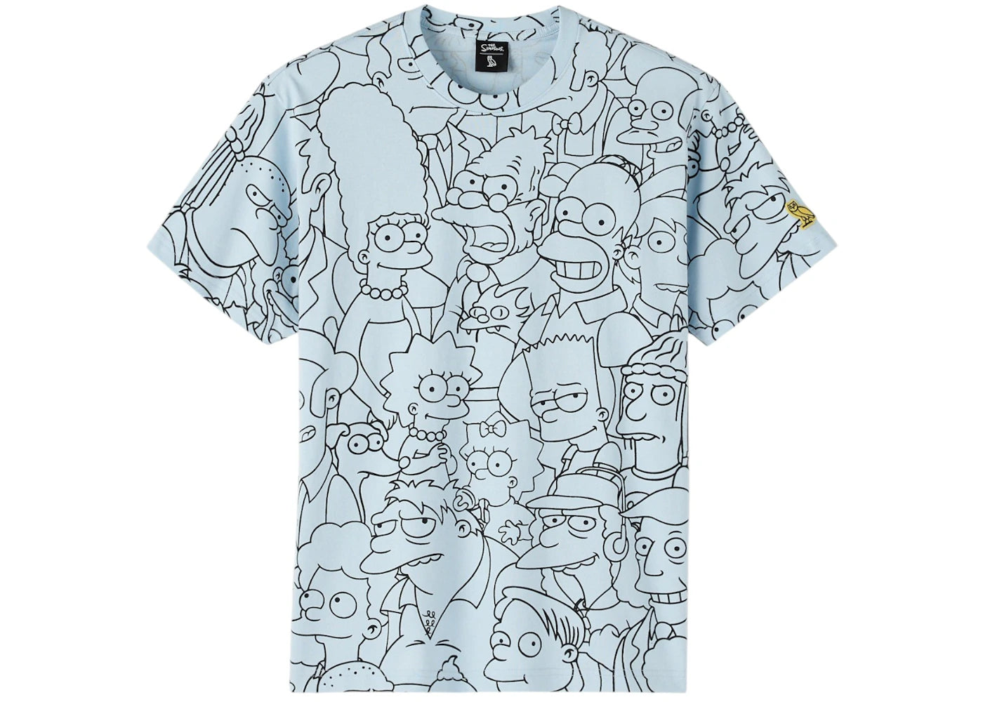 OVO The Simpsons All Over Print T-Shirt Light Blue/Black