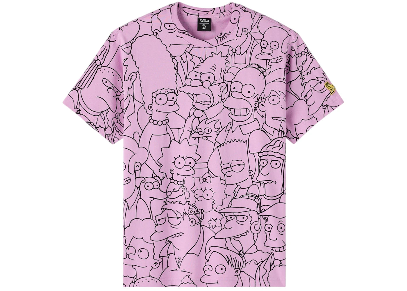 OVO The Simpsons All Over Print T-Shirt Pink/Black