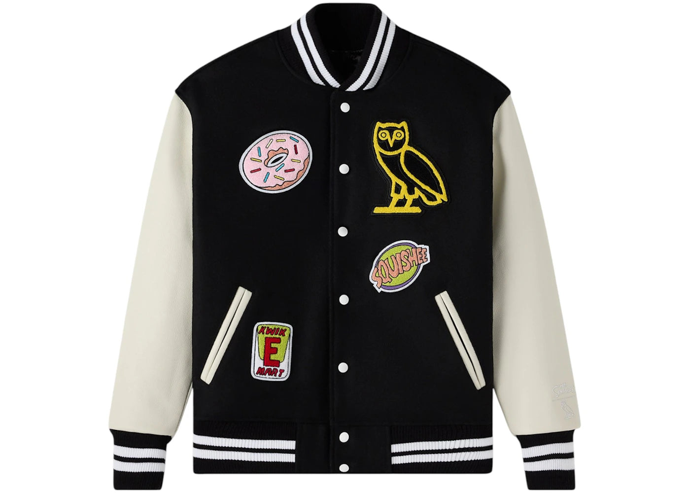 OVO The Simpsons Varsity Jacket Black/White