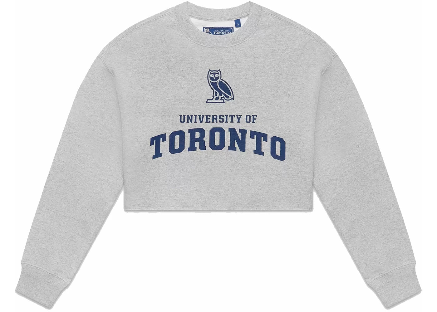 OVO U Of T Womens Cropped Crew Heather Grey