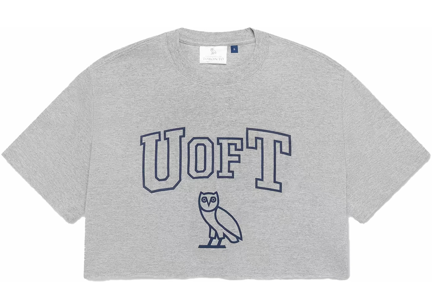 OVO U Of T Womens Cropped T-Shirt Heather Grey