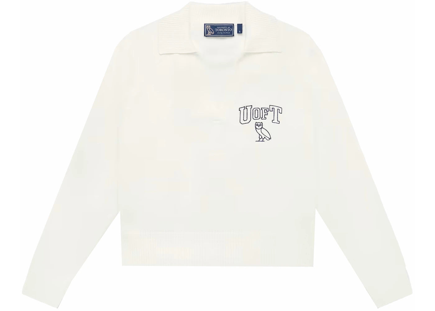 OVO U Of T Womens Rugby Polo Sweater Cream