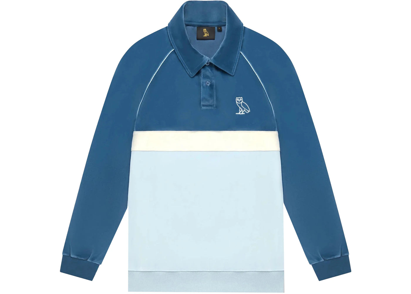 OVO Velour Longsleeve Polo Blue/Skyway