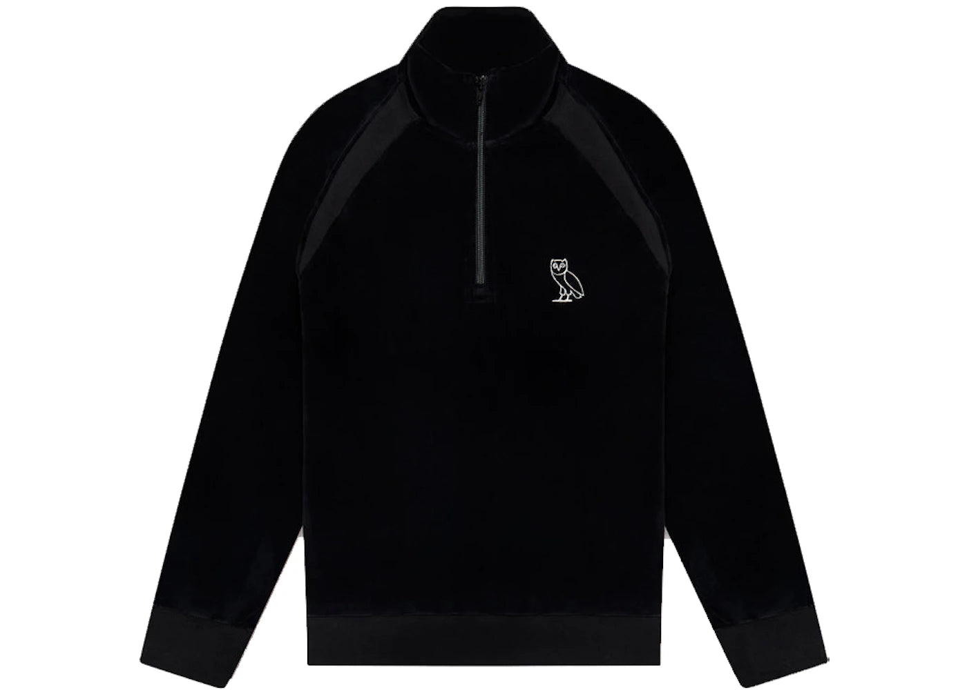 OVO Velour Quarter Zip Sweatshirt Black