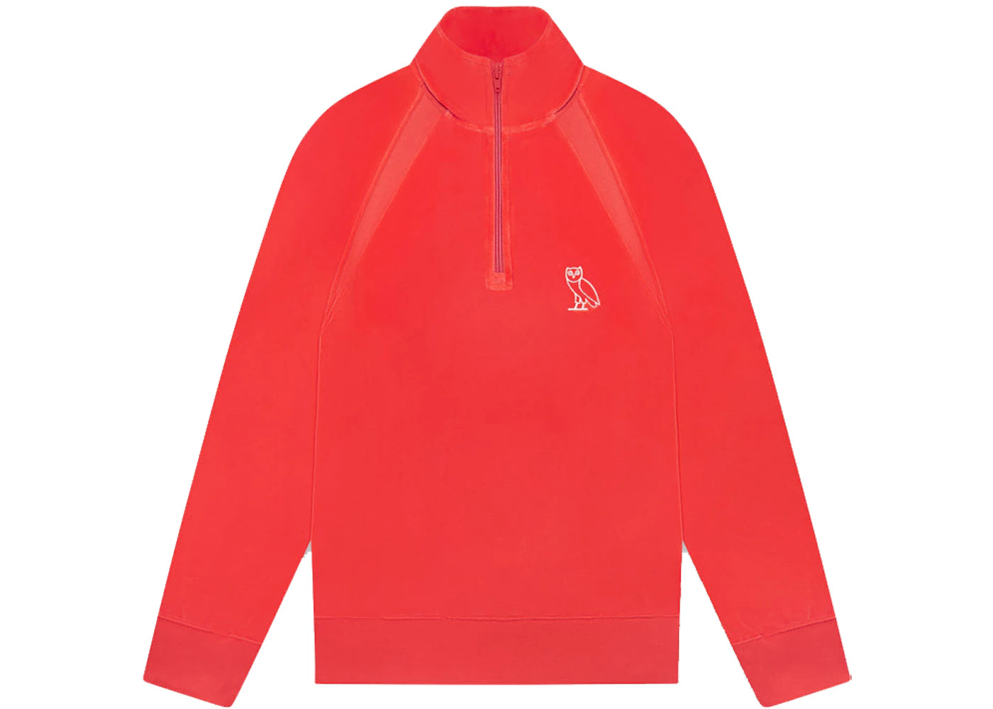 OVO Velour Quarter Zip Sweatshirt Red