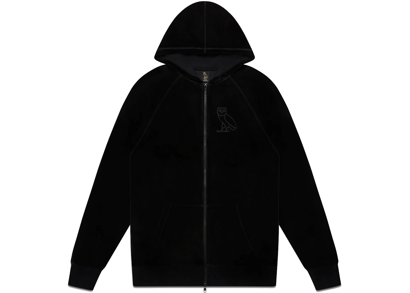 OVO Velour Zip Hoodie Black