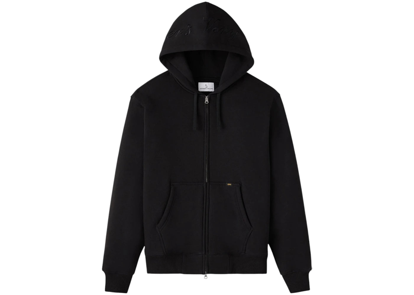 OVO Waffle-Lined Full-Zip Hoodie Black