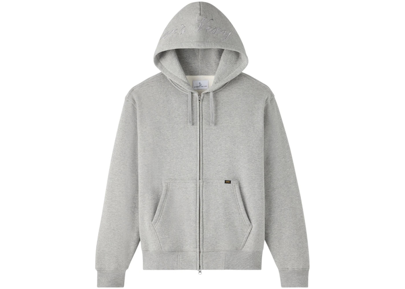 OVO Waffle-Lined Full-Zip Hoodie Heather Grey