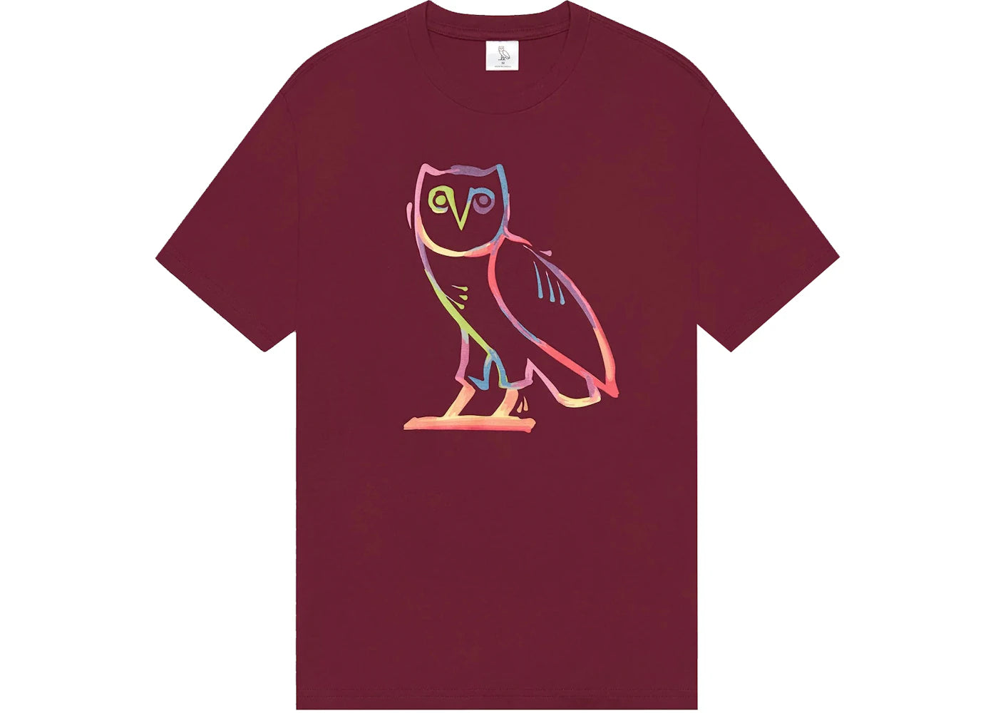 OVO Watercolour Owl T-shirt Maroon