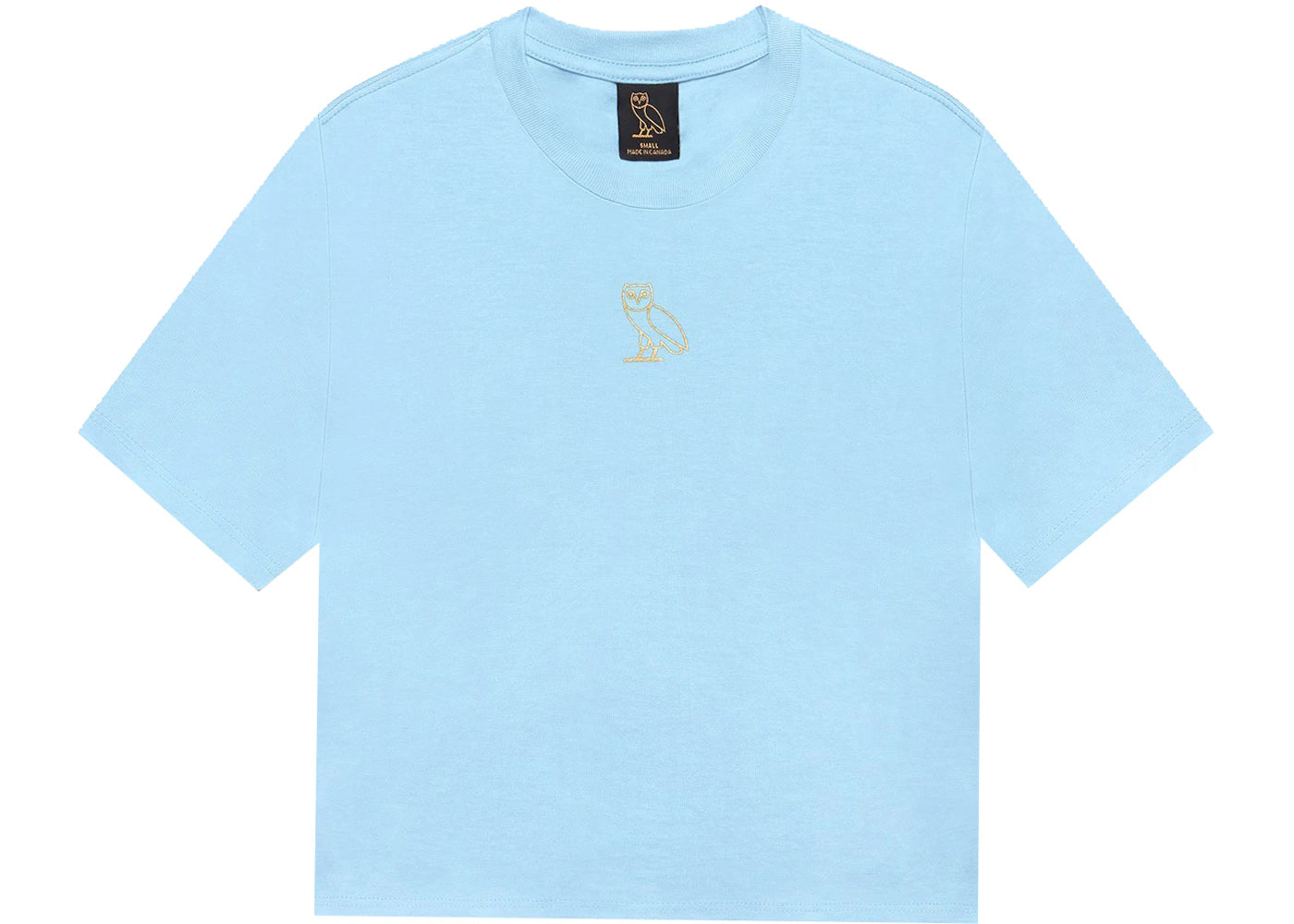 OVO Womens Classic Owl Cropped T-shirt Sky Blue