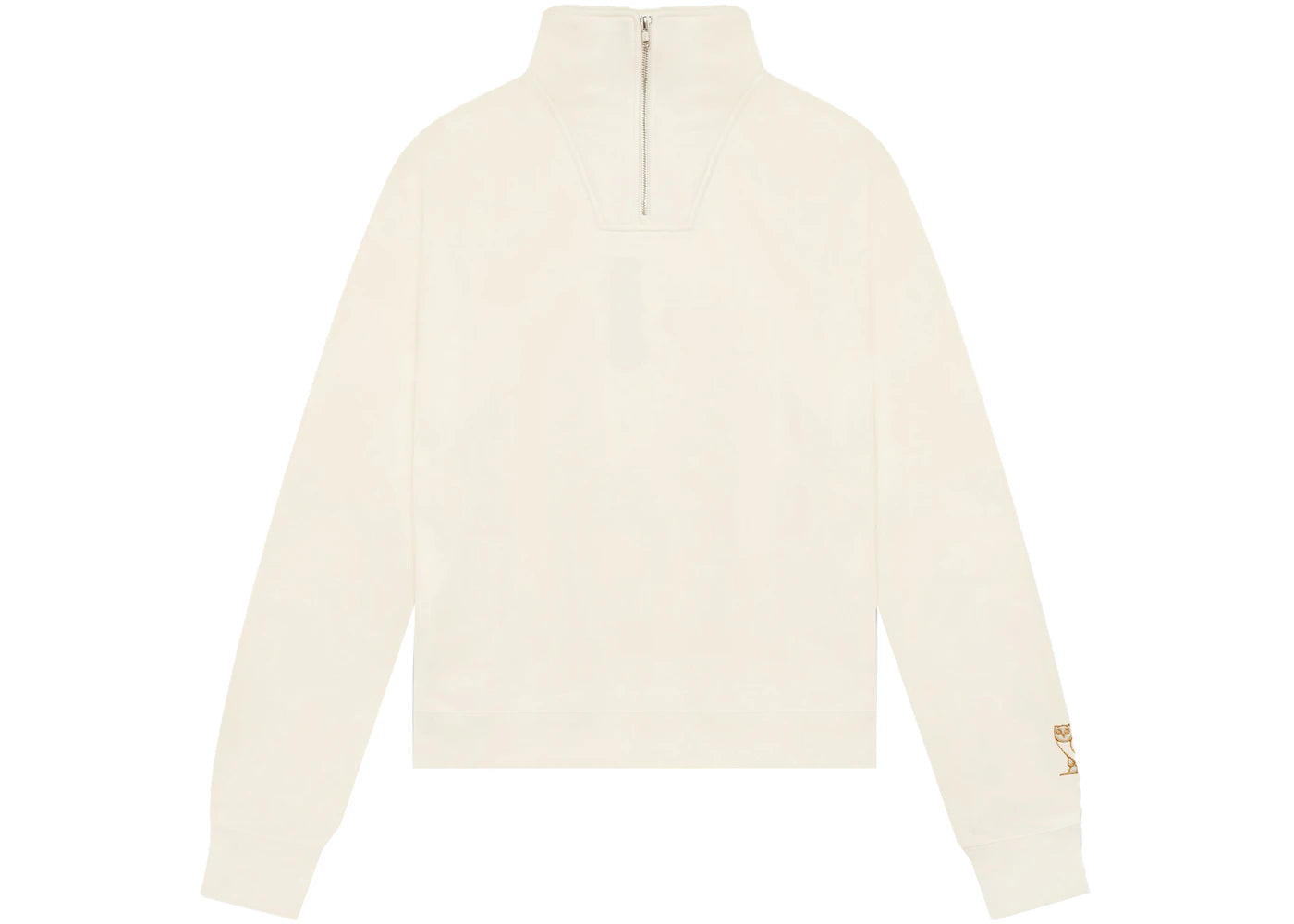OVO Womens Classic Owl Half Zip Mock Neck Cream