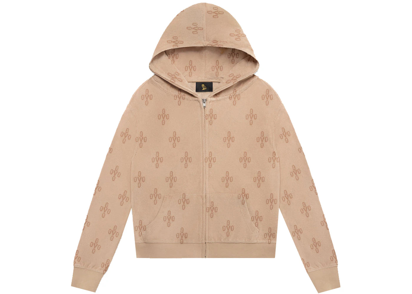 OVO Women's Monogram Full Zip Hoodie Beige