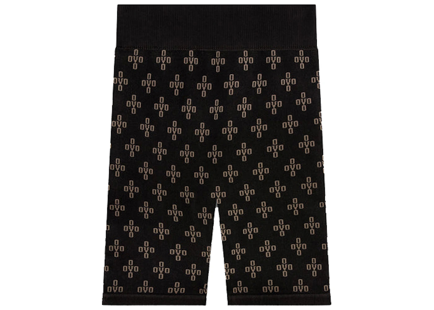 OVO Women's Monogram Rib Knit Bike Short Black/Beige