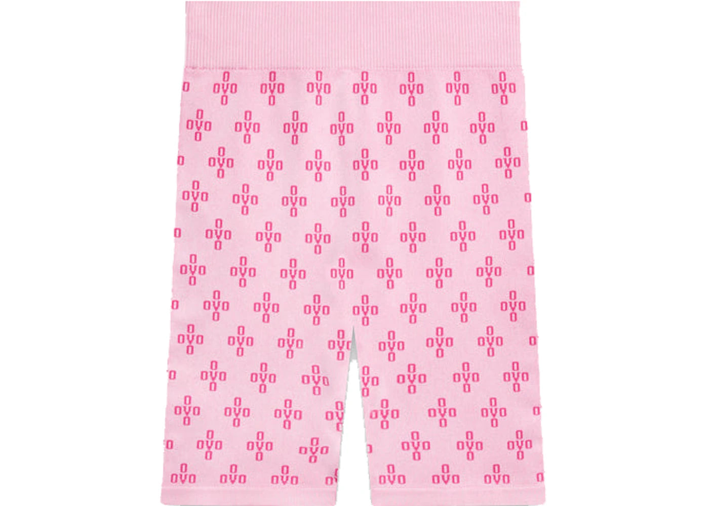 OVO Women's Monogram Rib Knit Bike Short Pale Pink/Dark Pink