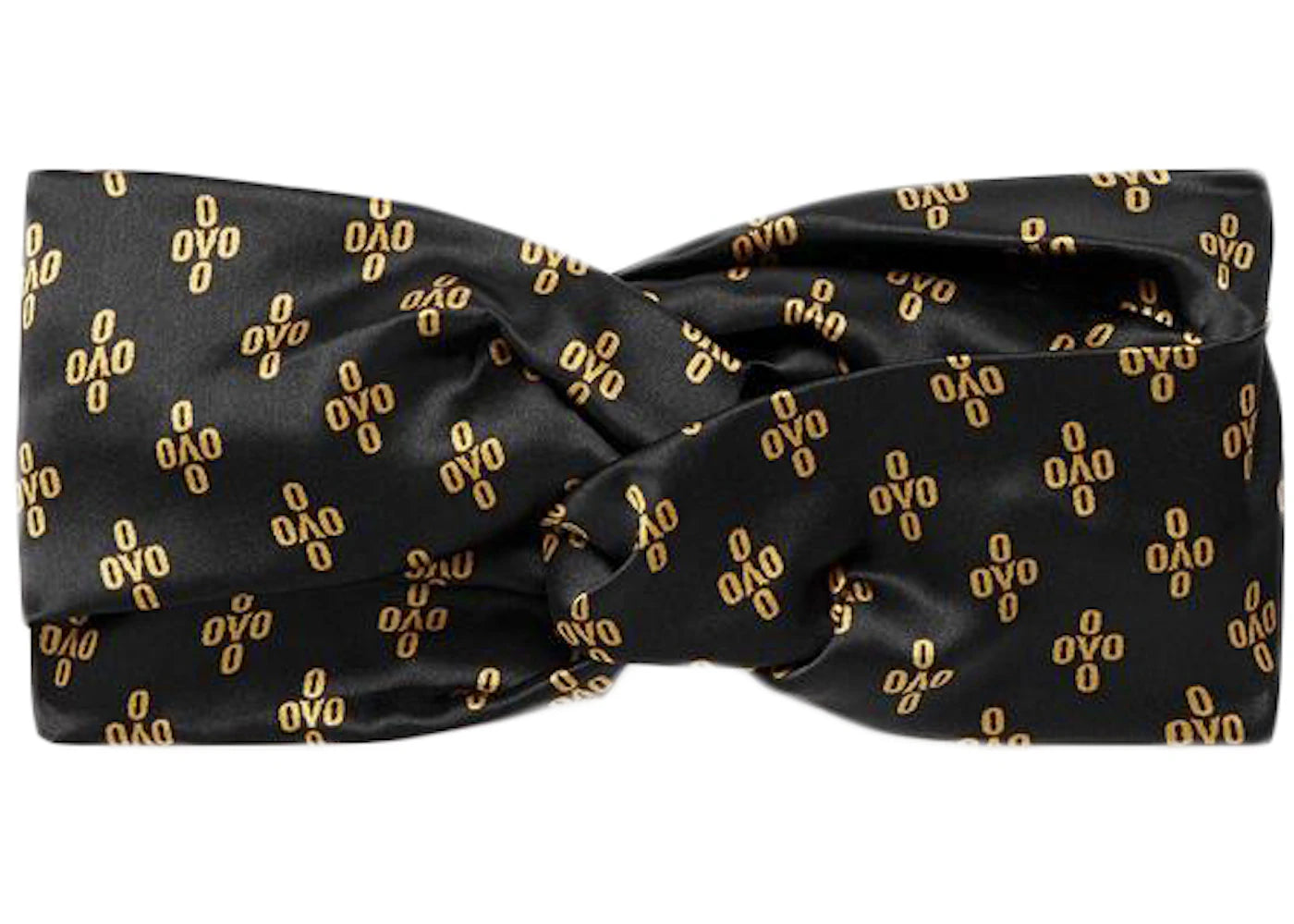 OVO Womens Monogram Silk Headband Black