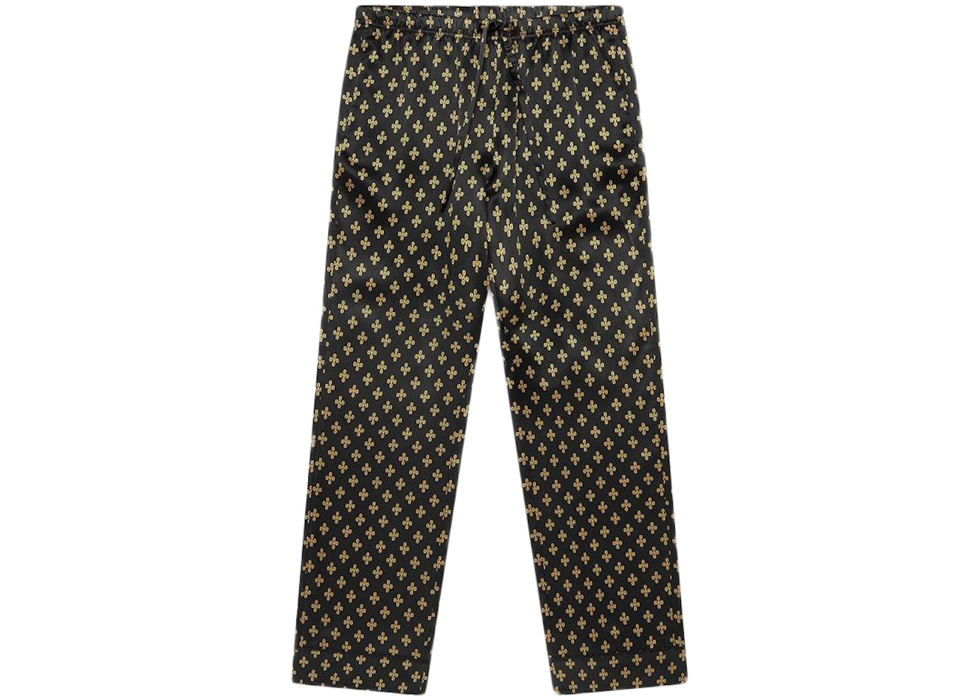 OVO Womens Monogram Silk Pajama Pant Black