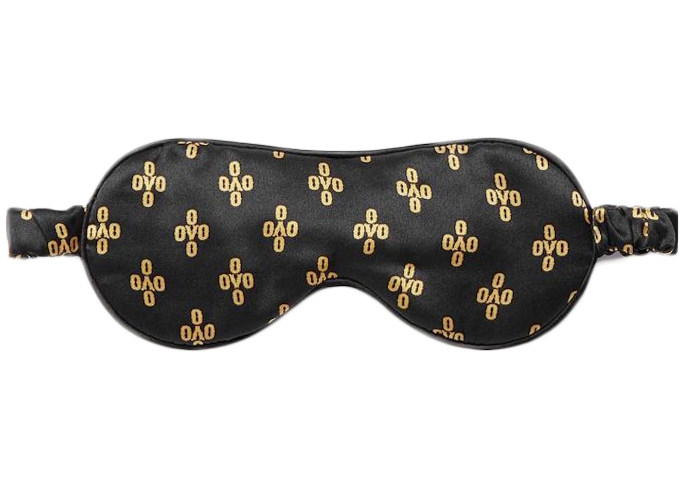 OVO Womens Monogram Silk Sleep Mask Black