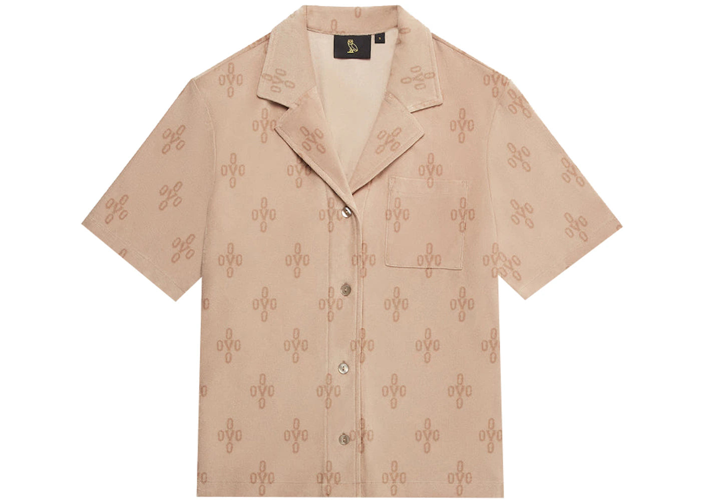 OVO Women's Monogram Terry Cloth Resort Shirt Beige