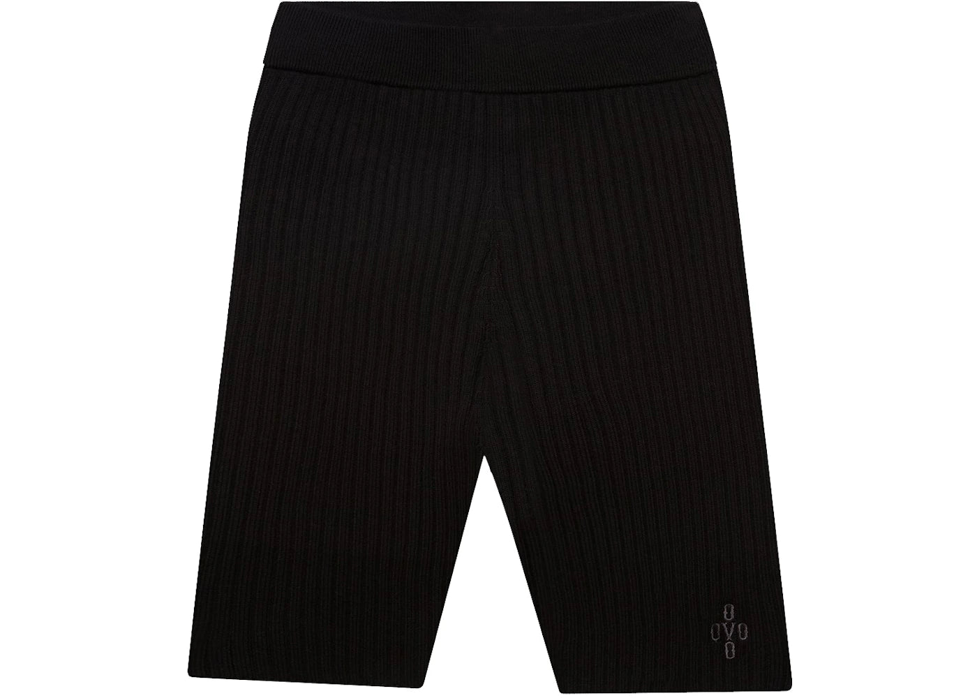 OVO Womens Ribbed Knit Bike Short Black