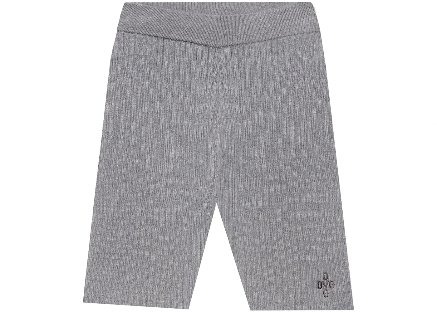 OVO Womens Ribbed Knit Bike Short Heather Grey