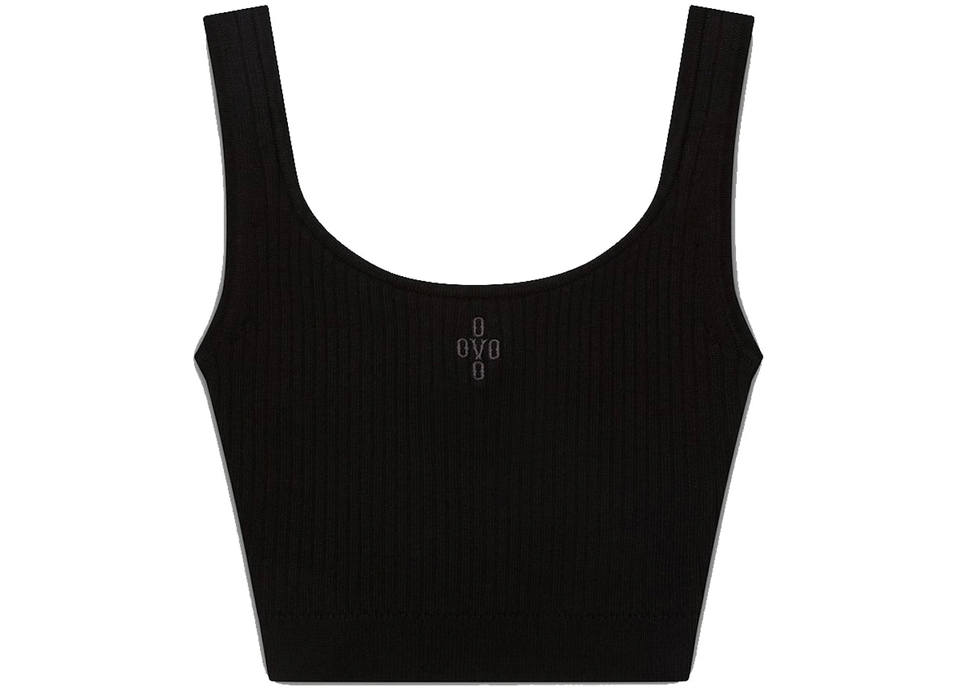 OVO Womens Ribbed Knit Cropped Tank Black