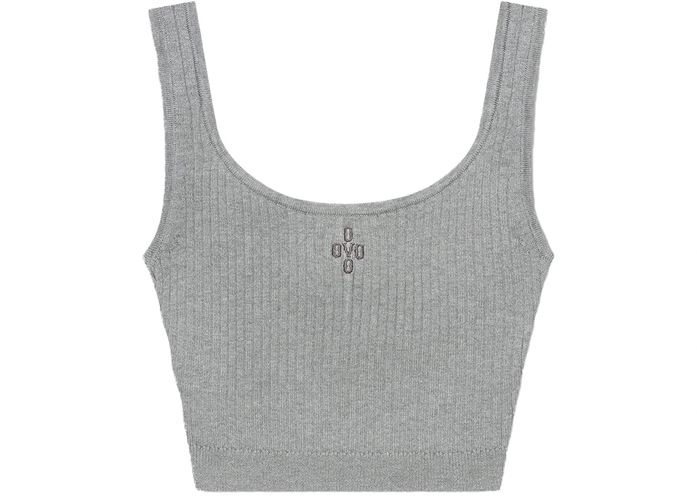 OVO Womens Ribbed Knit Cropped Tank Heather Grey