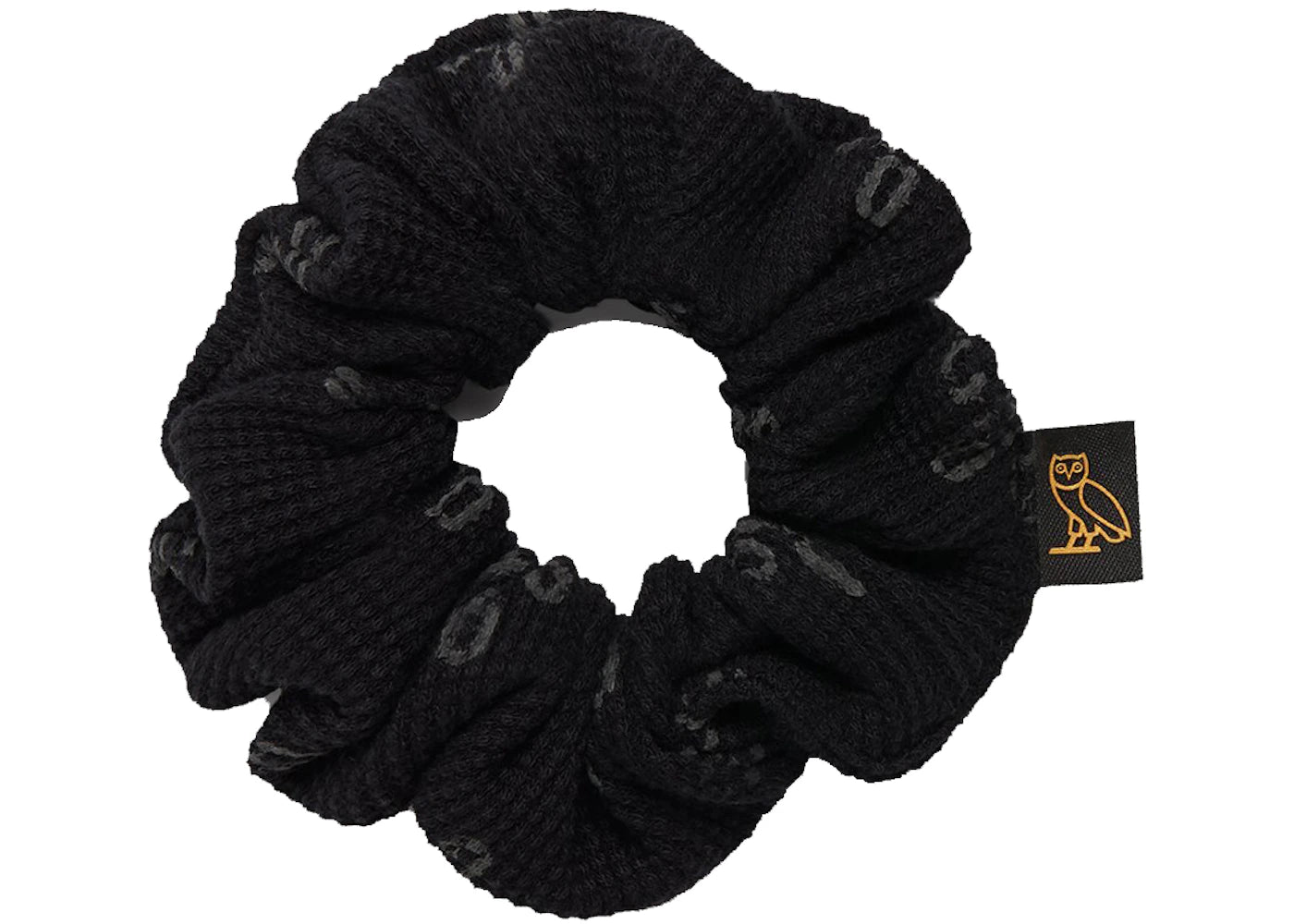 OVO Womens Waffle Scrunchie Black