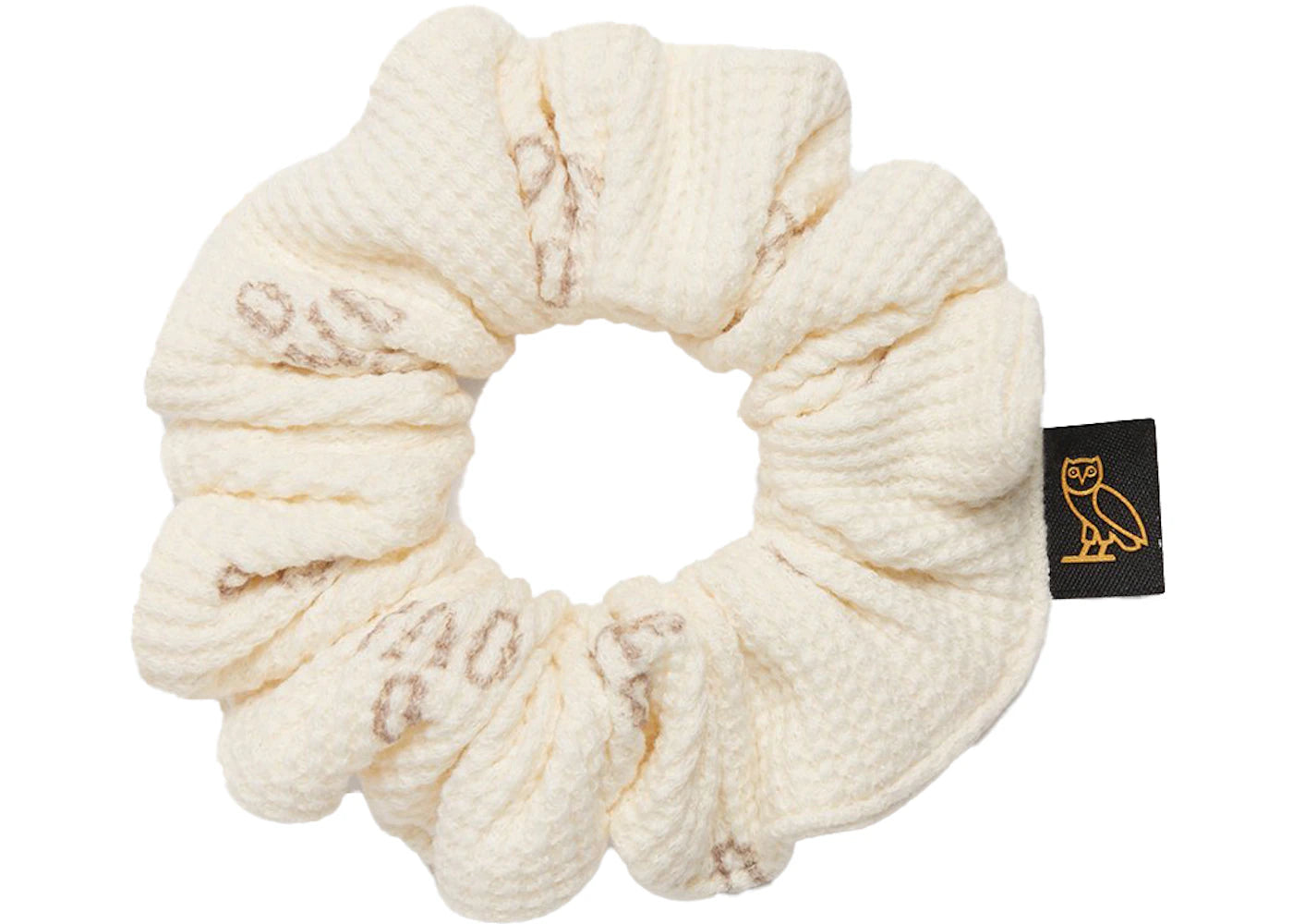 OVO Womens Waffle Scrunchie Cream