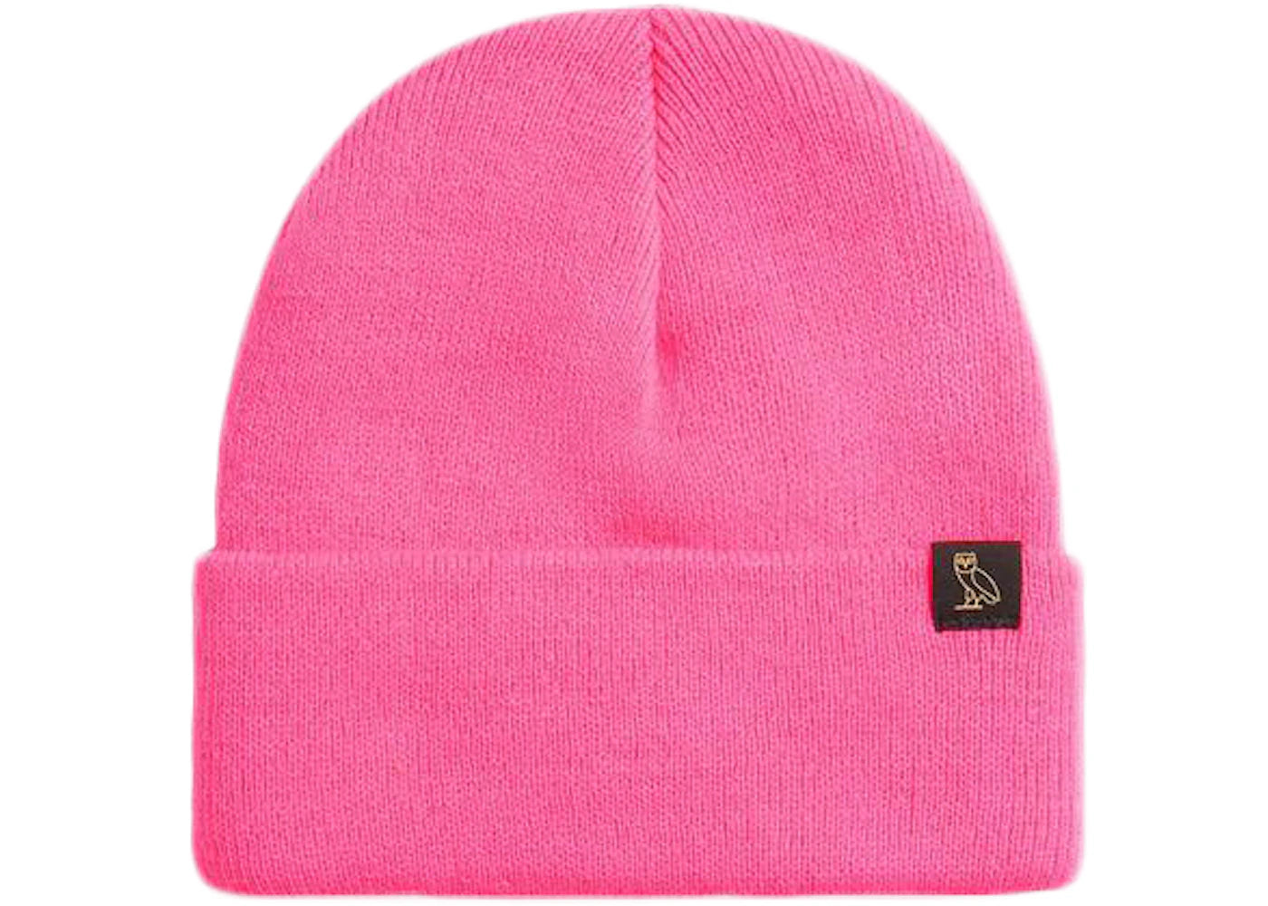 OVO Woven Label Beanie Deep Pink