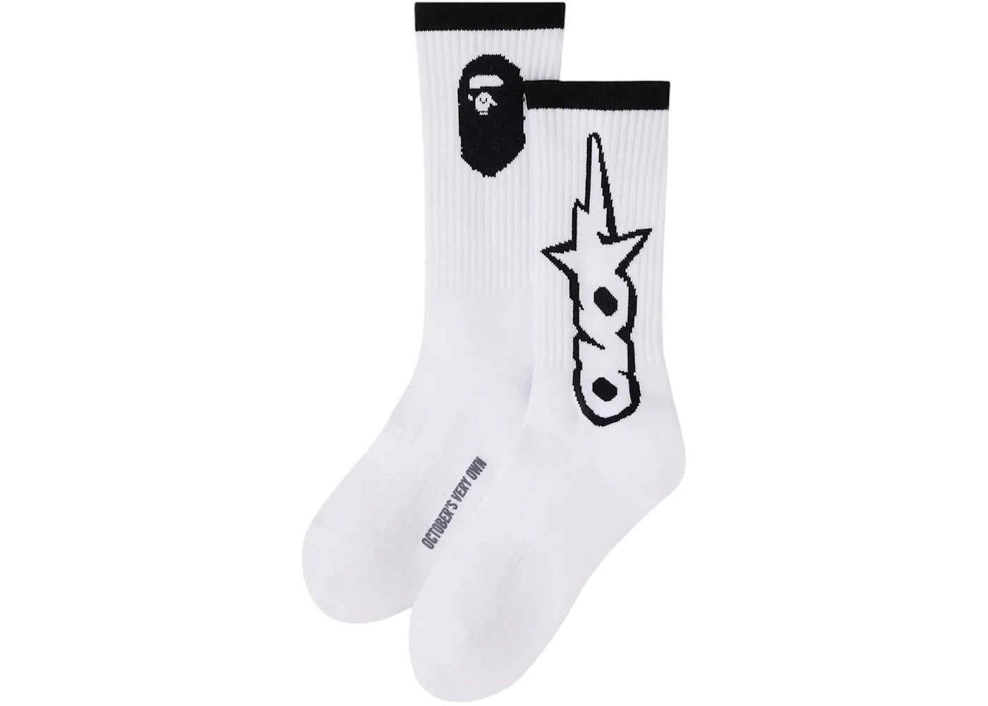 OVO x BAPE-STA Athletic Sock White
