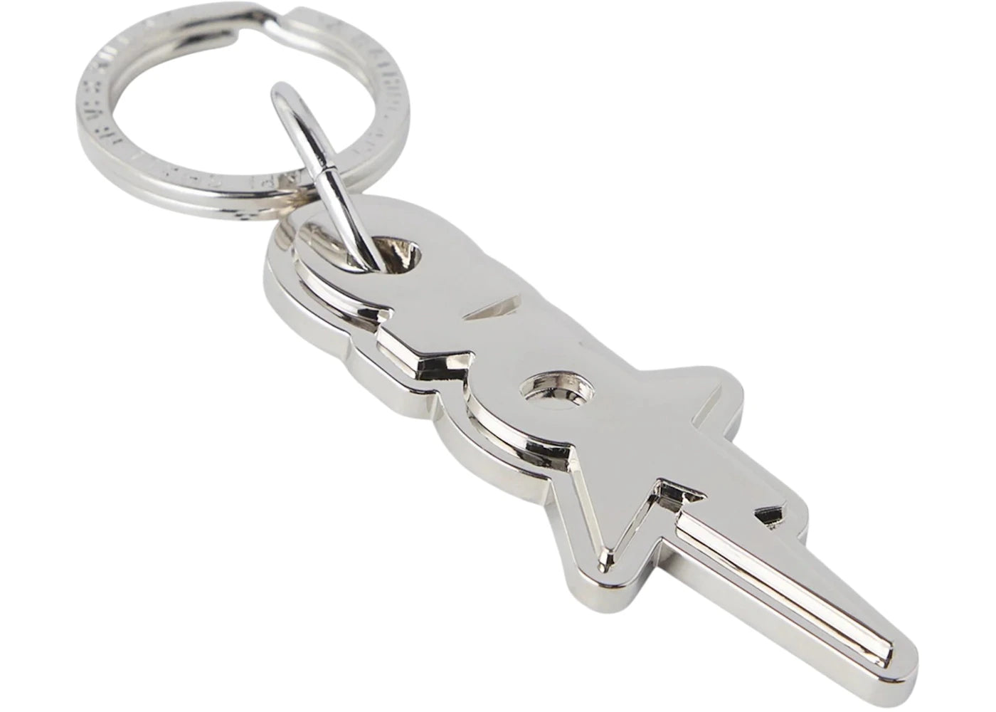 OVO x BAPE-STA Metal Keychain Silver