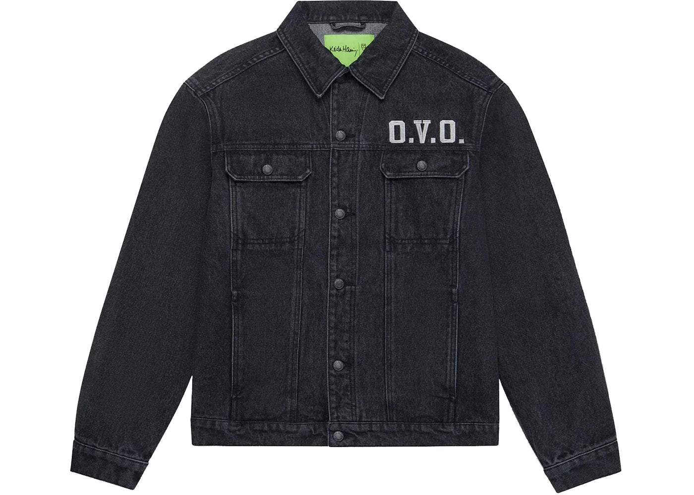 OVO x Keith Haring Denim Trucker Jacket Washed Black