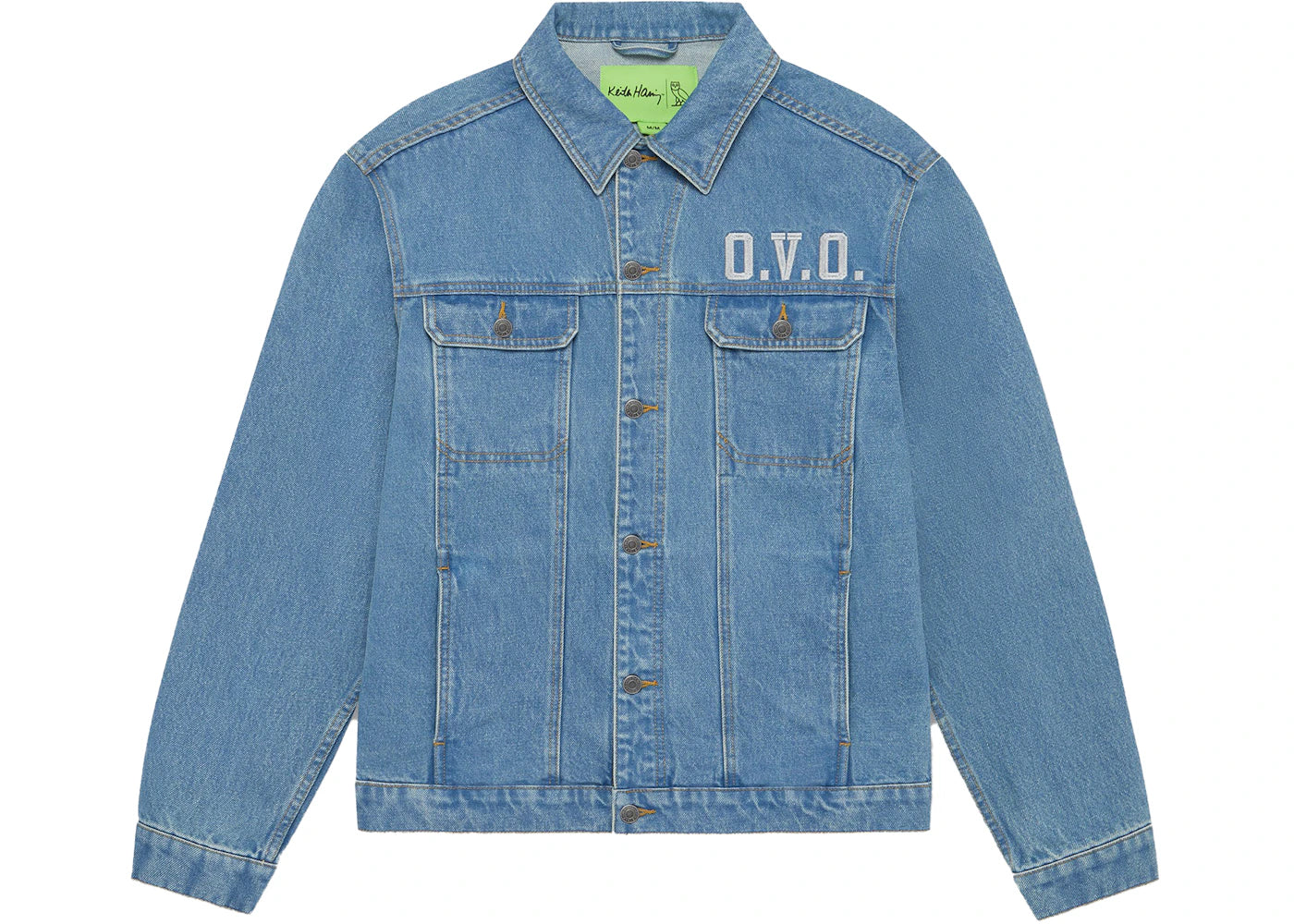 OVO x Keith Haring Denim Trucker Jacket Washed Indigo