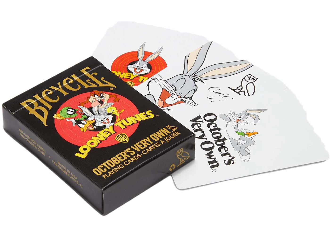 OVO x Looney Tunes Bicycle Playing Cards Black